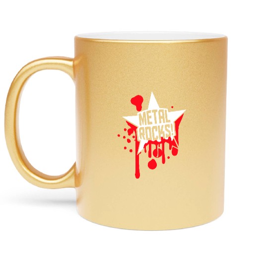 Heavy Metal Rocks Hard Rock Music Graffiti Star Metallic Mugs
