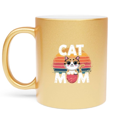 Cat Mom Metallic Mugs