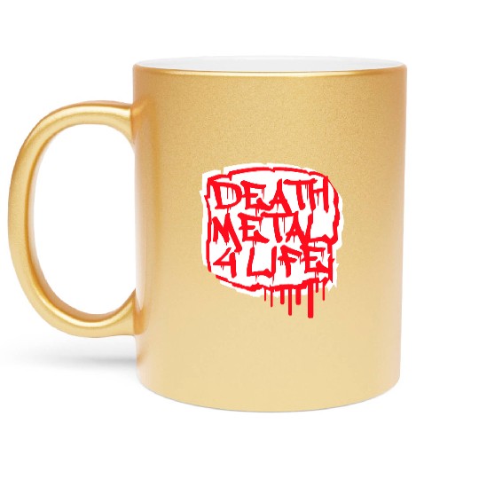 Heavy death metal 4 life hard rock music graffiti Metallic Mugs