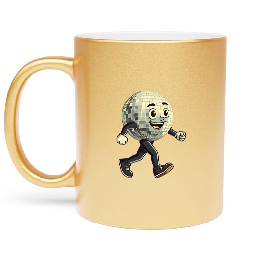 Disco Ball Walking - Retro Funk in Motion Metallic Mugs