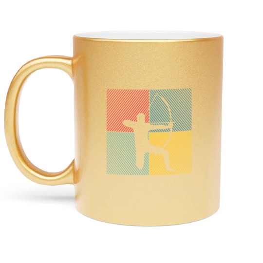 Archer Arrow and bow sports Vintage Archery Metallic Mugs