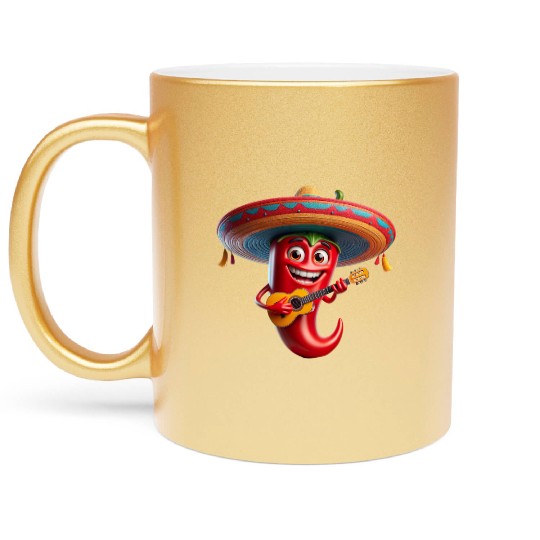 Spicy Mariachi Pepper Metallic Mugs