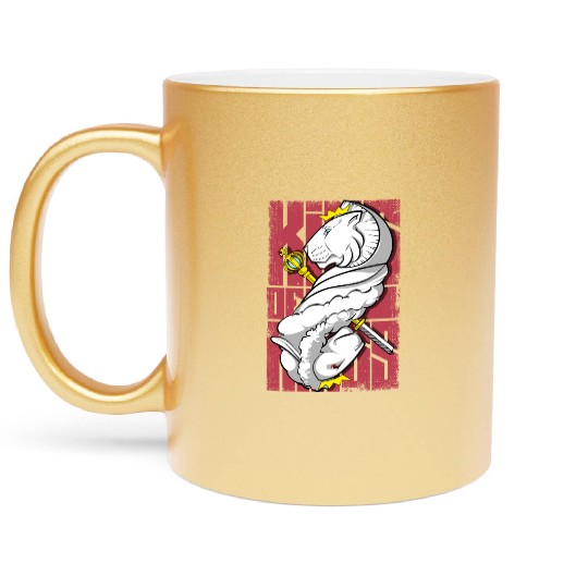 Lion King and the Holy Lamb Christian Art Metallic Mugs