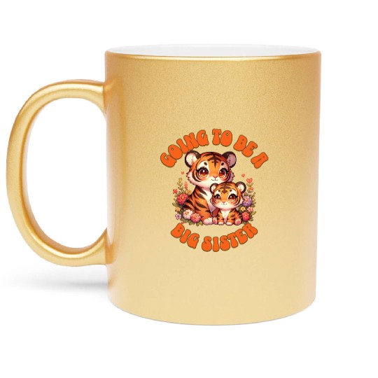 Become A Big Sister Sweet Tiger Metallic Mugs
