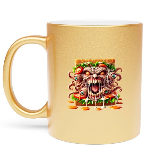Terrifying Monster Sandwich Metallic Mugs