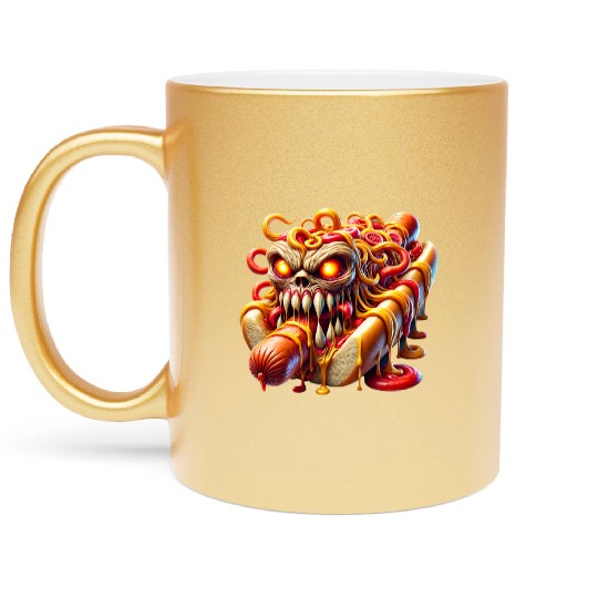 Monster Hot Dog Horror Metallic Mugs