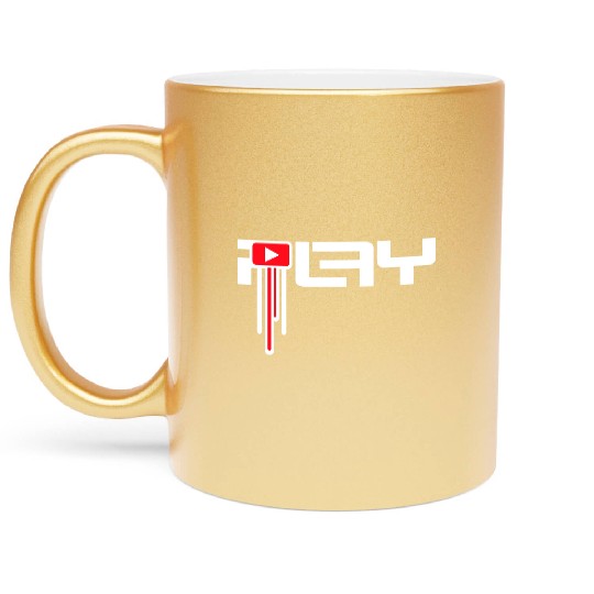 Play Icon Party On Techno DJ Music Graffiti Drops Metallic Mugs