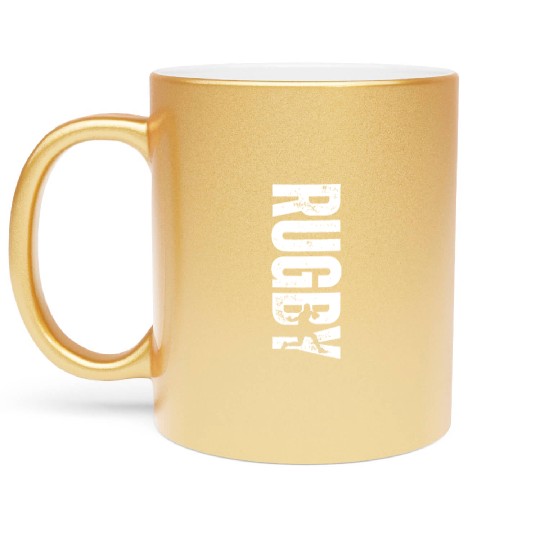 Rugby Coach Vintage Distressed Rugby Metallic Mugs