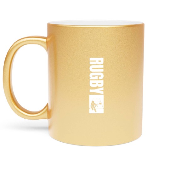 Rugby Coach Vintage Distressed Rugby Metallic Mugs