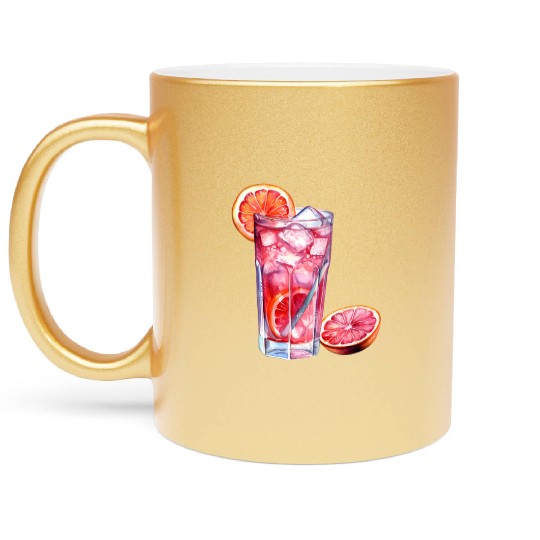 Grapefruit Citrus Cocktail Metallic Mugs