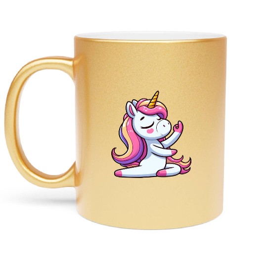 Unicorn Yoga Meditation Autogenic Training Metallic Mugs