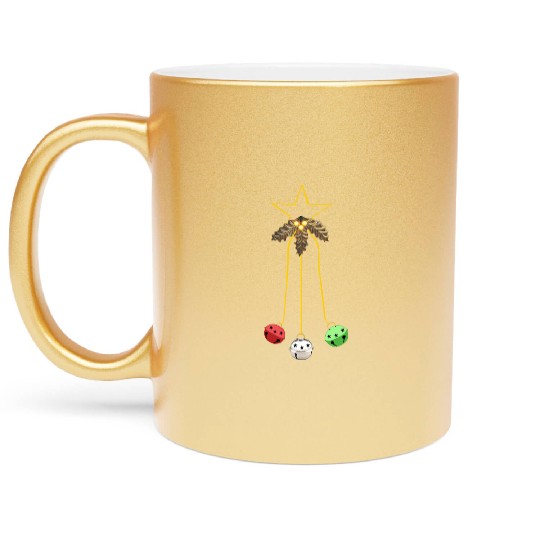 Jingle Bells Star Wreath Metallic Mugs