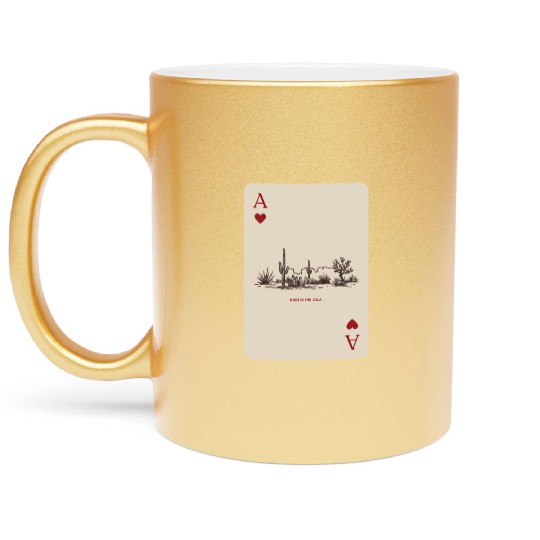 Desert Playing Card Vintage Western Landscape Metallic Mugs
