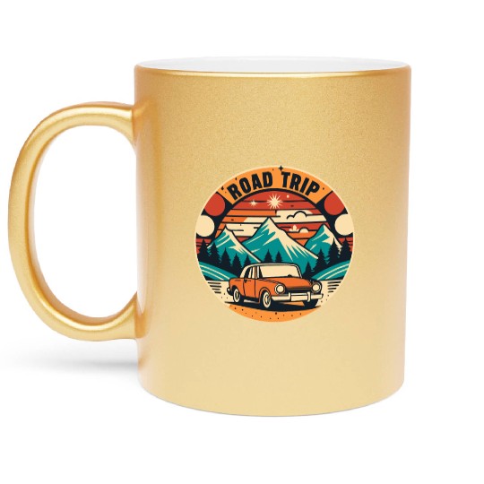 road trip lover Metallic Mugs