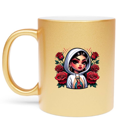 Virgen de Guadalupe Our Lady of Guadalupe Metallic Mugs