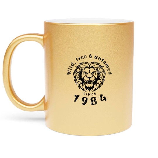 40th birthday Wild, free & untamed since 1984 Metallic Mugs