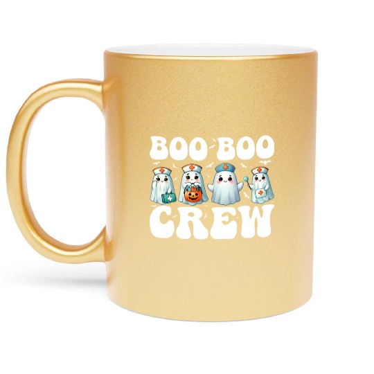 Boo Boo Crew Nurse Gifts Funny Halloween Costume Metallic Mugs
