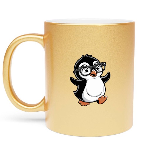 Funny Penguin , Cute Penguin , Penguin Lovers Metallic Mugs