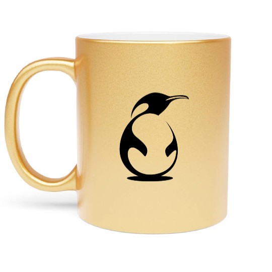 Funny Penguin , Penguin logo , Penguin Lovers Metallic Mugs