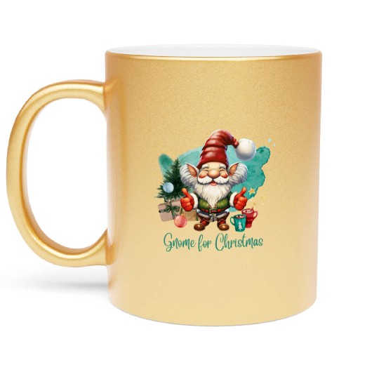 Thumbs Up Gnome for the Holidays Gnome Sweet Gnome Metallic Mugs