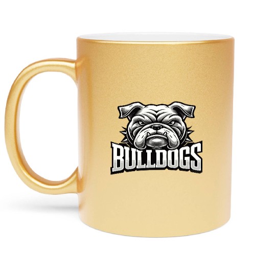Bulldogs Mascot Back To School Team Spirit Metallic Mugs