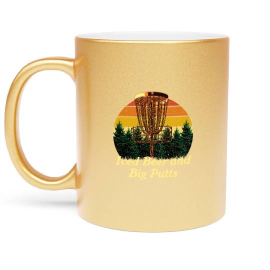 Iced Beer and Big Putts Disc Golf Beer Lover Golfe Metallic Mugs