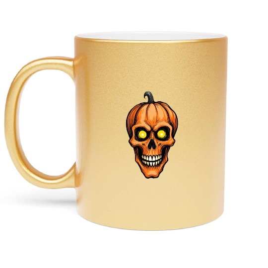 Skelly Pumpkin Metallic Mugs