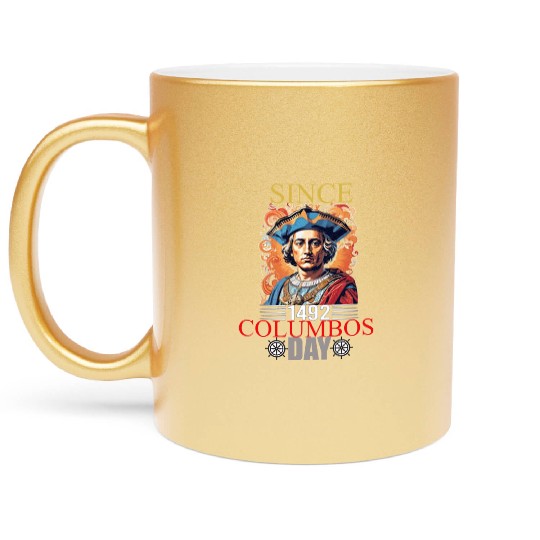 Columbus Day Celebration: Explore, Discover Metallic Mugs