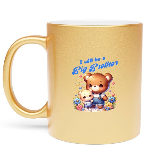 I'm Going To Be A Big Brother Cute Teddy Bears, Metallic Mugs