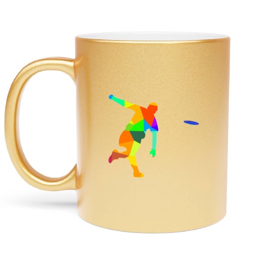 Ultimate Frisbee Rainbow Colors Polygon Sport Metallic Mugs