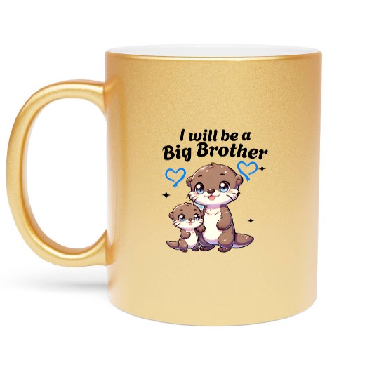 I'm Going To Be A Big Brother Sweet Otter, Brother Metallic Mugs