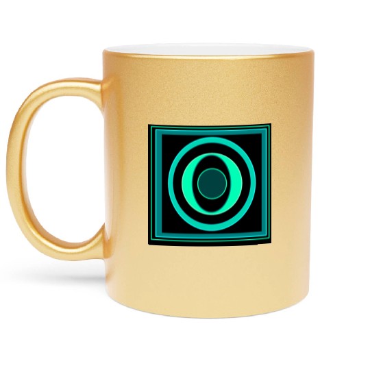 Geometrical green shapes Metallic Mugs