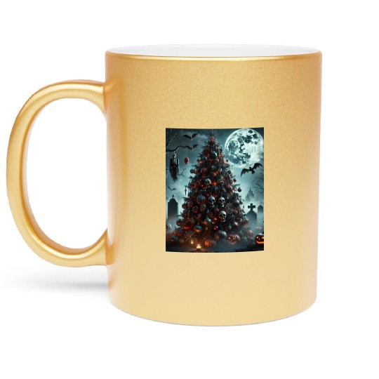 Halloween tree Metallic Mugs