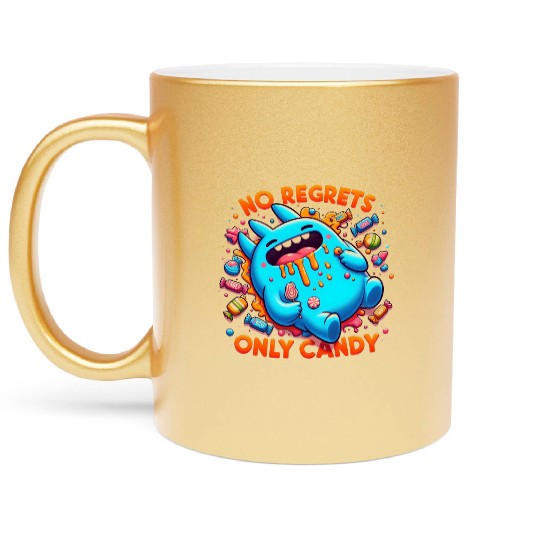 Disneyland Stitch Halloween No Regrets Only Candy Metallic Mugs