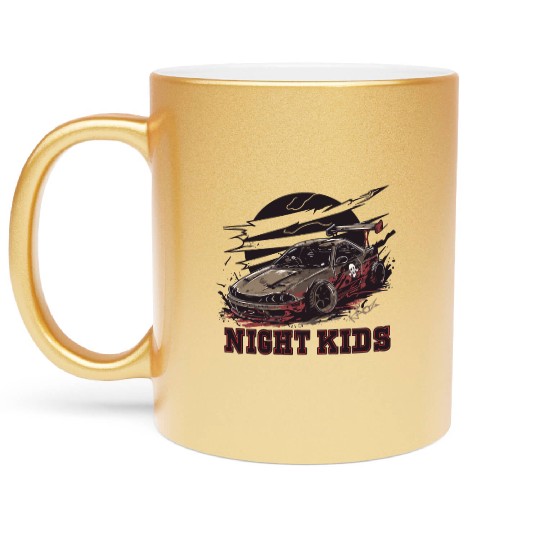 Trashy JDM Street Racer Night Kids Metallic Mugs