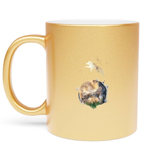 Wolf Moon Magic Metallic Mugs