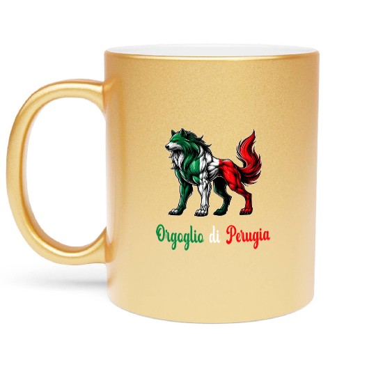 The pride of Perugia Italy flag Metallic Mugs