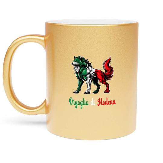 The pride of Modena Italy flag Metallic Mugs
