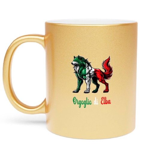 The pride of Elba Italy flag Metallic Mugs