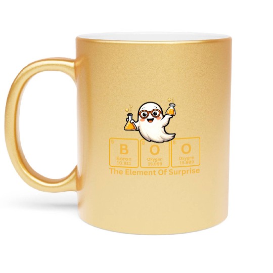 Boo - The Element of Surprise Chemistry Ghost Metallic Mugs