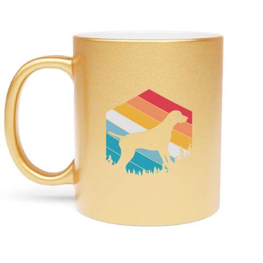 Retro Dog Silhouette German Shorthaired Pointer Metallic Mugs
