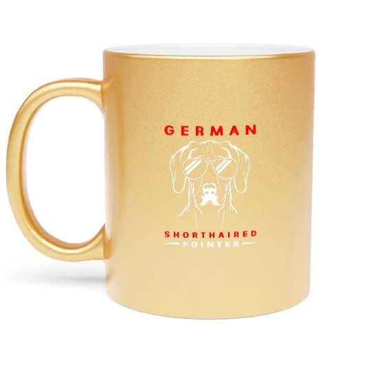 Dog With Sunglasses German Shorthaired Pointer Dog Metallic Mugs
