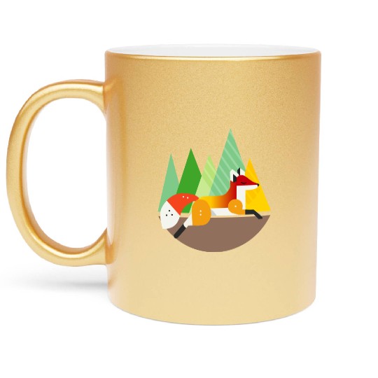 Geometric fox - modern design & closeness to natur Metallic Mugs