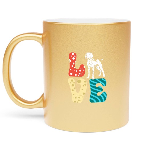 I Love My German Shorthaired Pointer Metallic Mugs