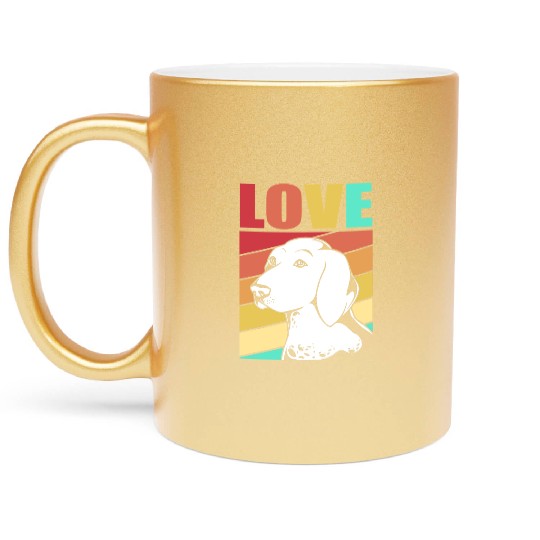 Retro German Shorthaired Pointer Dog I Love My GSP Metallic Mugs