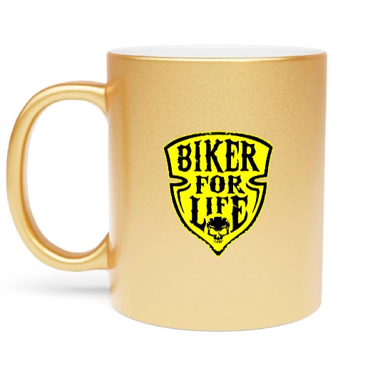 Biker For Life Shield LIKE US ON FACEBOOK # Metallic Mugs