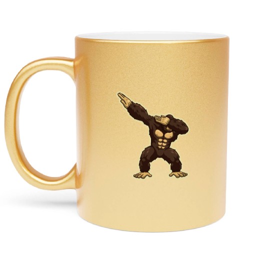 Monkey Chimpanzee Gorilla Dabbing Ape Metallic Mugs