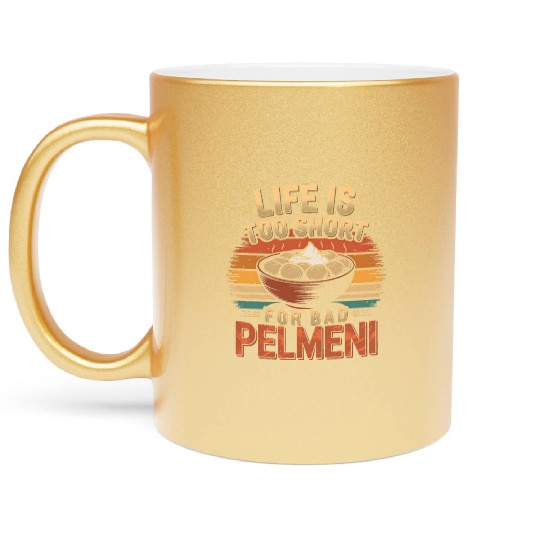 Pelmeni Dumpling Russian Comfort Food Metallic Mugs