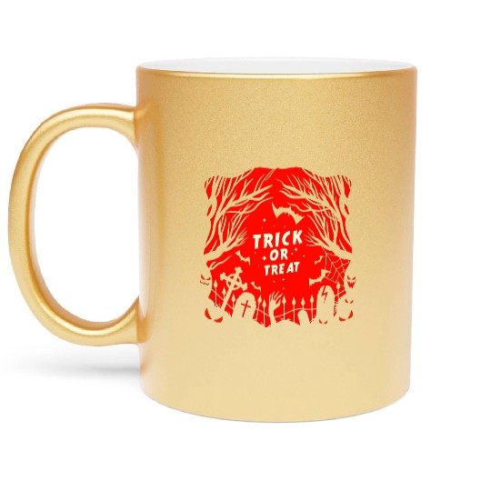 Trick or Treat Graveyard Metallic Mugs