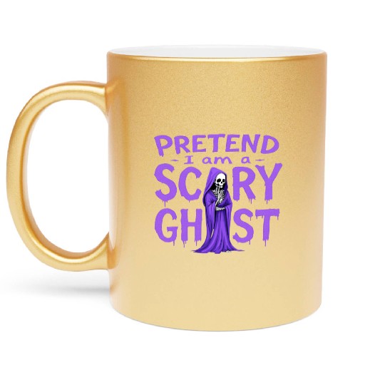 Pretend I Am a Scary Ghost Funny Halloween Costume Metallic Mugs